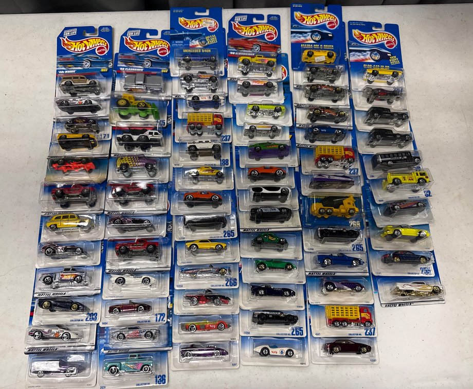 72 Hot Wheels Die-Cast Cars in Original Packaging