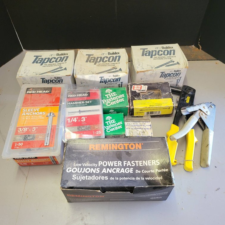 Concrete Anchors, Fasteners, and Hand Tools Including Tapcon and Red Head
