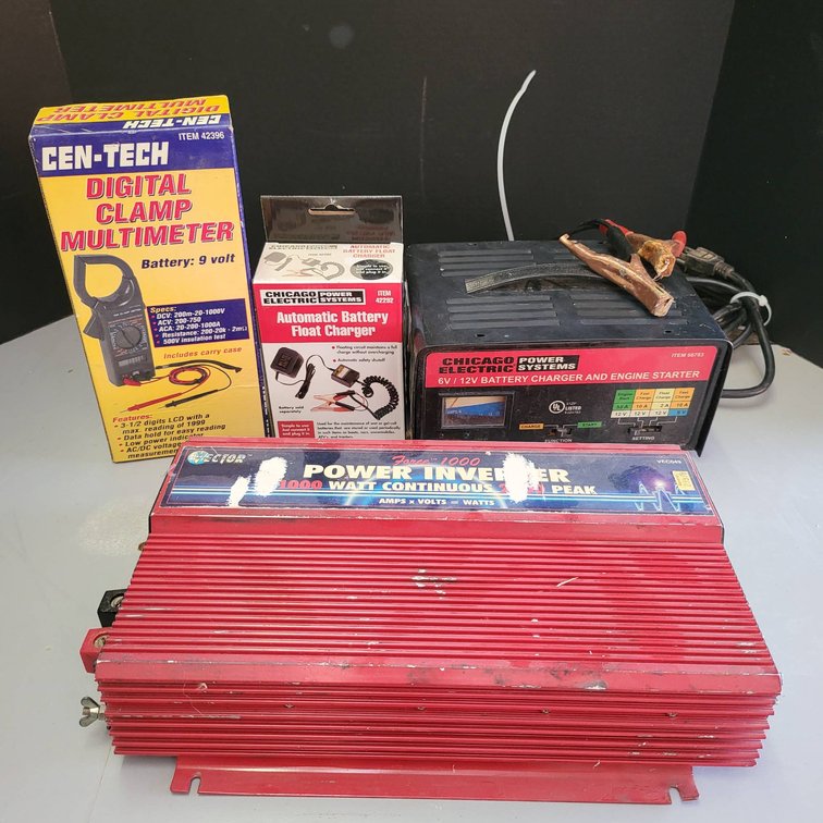 Automotive Electrical Equipment Including Power Inverter, Charger, and Multimeter