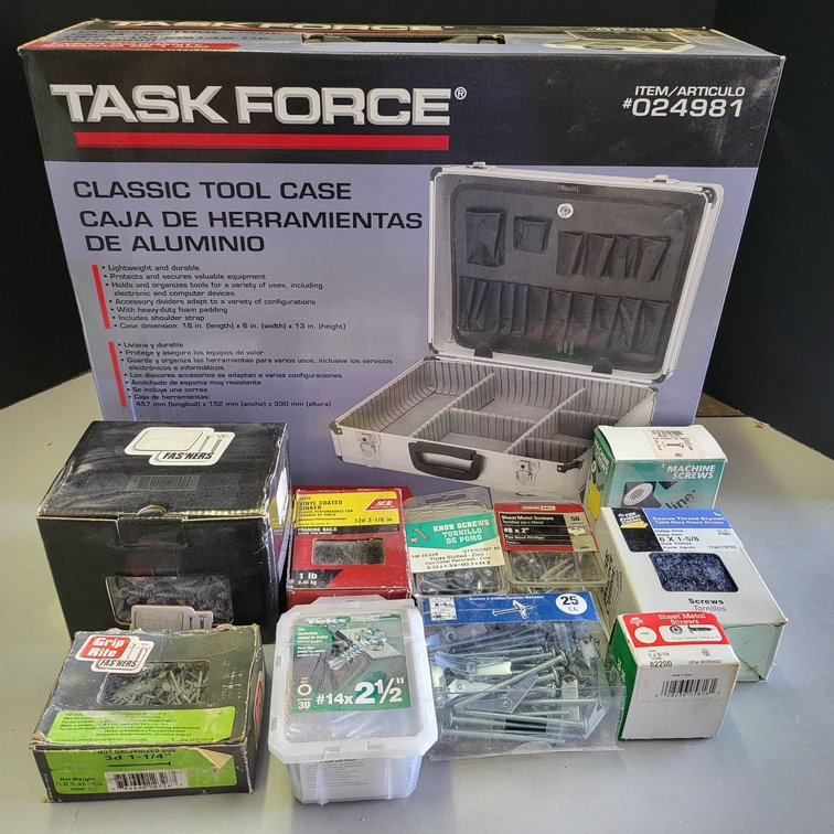 Task Force Aluminum Tool Case with Assorted Screws and Fasteners
