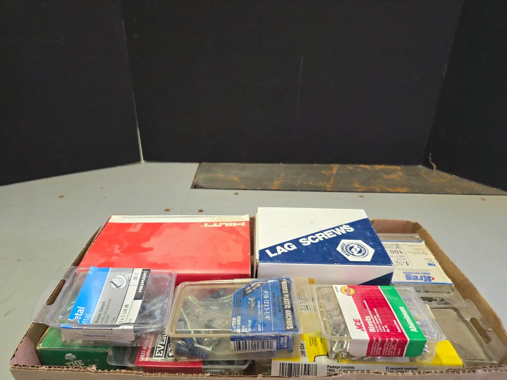 Hardware Lot Including Screws, Anchors, and Fasteners