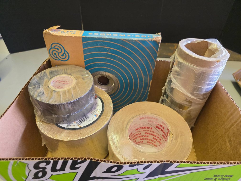 Rolls of Tape and Pipewrap, Including Fasson and Carborundum