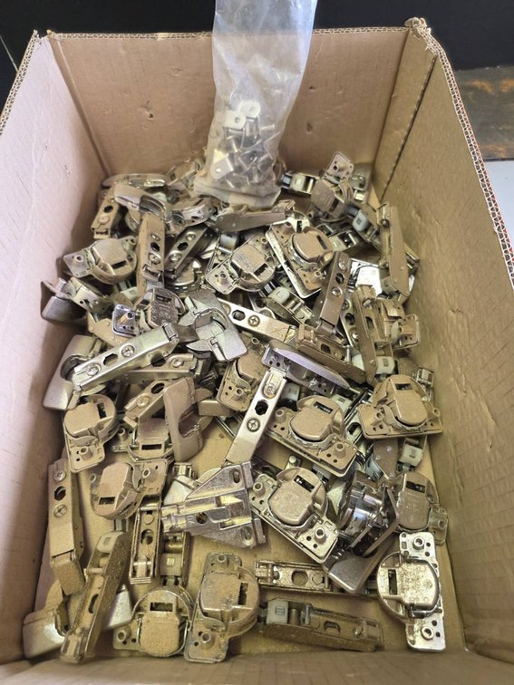 Bulk Lot of Cabinet Hinges and Hardware Parts