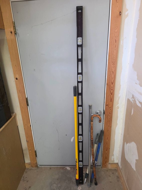 78-Inch Spirit Level and Assorted Tools and Accessories