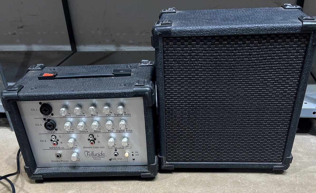 Telluride NTX35B Stereo Powered Mixer with Speaker Cabinet