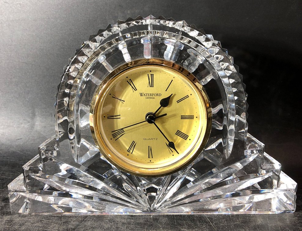 Waterford Crystal Quartz Table Clock With Gold-Tone Face