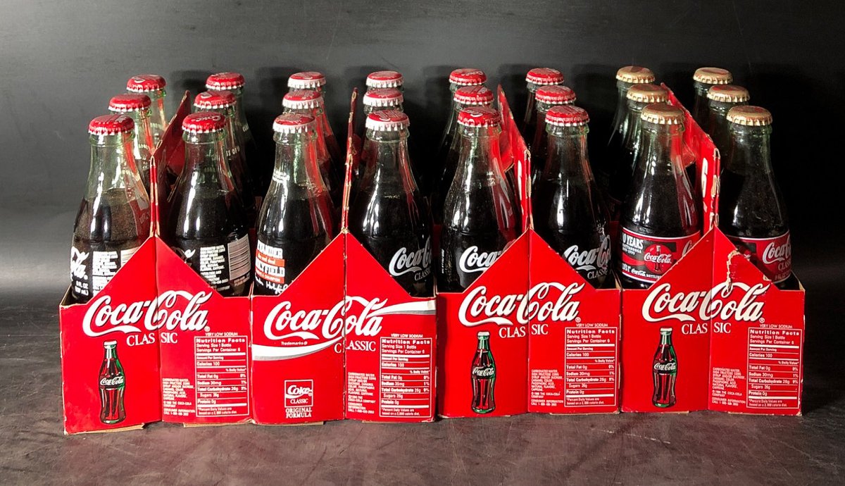 Coca-Cola Classic Collectible 4-Pack Glass Bottle Sets