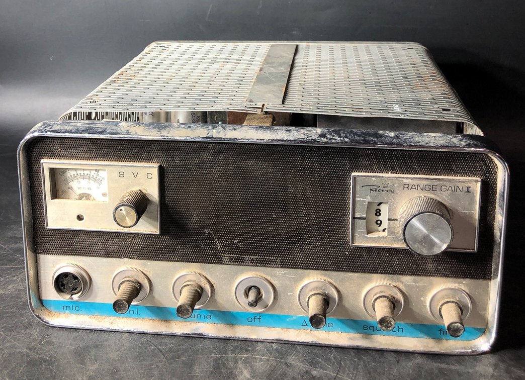 Vintage Metal CB Radio Receiver with Front Dials and Range Gain Dial