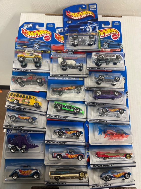 20 Hot Wheels Die-Cast Cars, Carded. Includes One Treasure Hunt