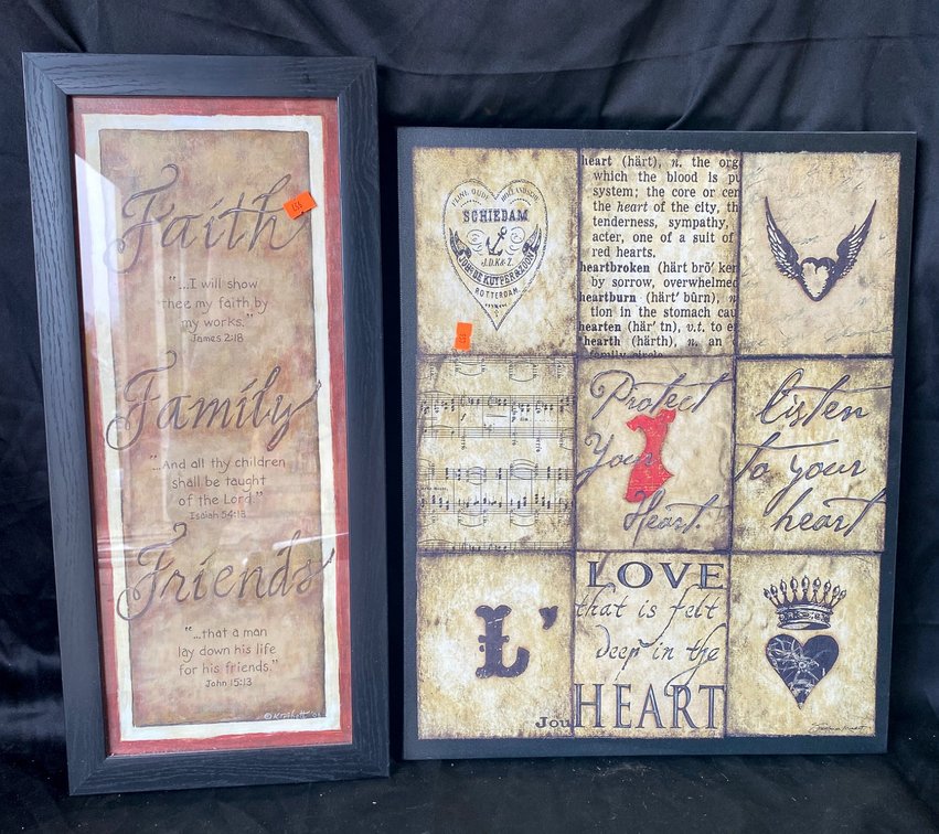 Two Framed Inspirational Wall Art Pieces