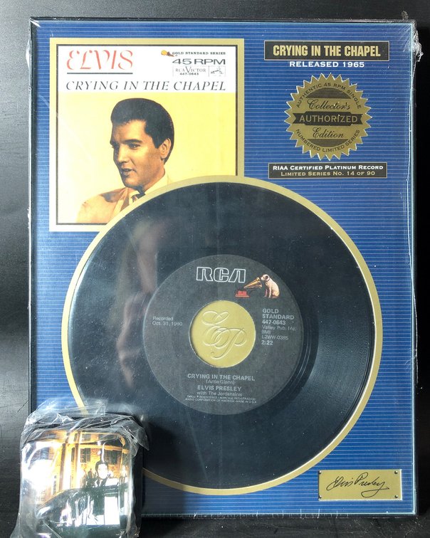 Elvis Presley ‘Crying in the Chapel’ RIAA Certified Platinum Record Display
