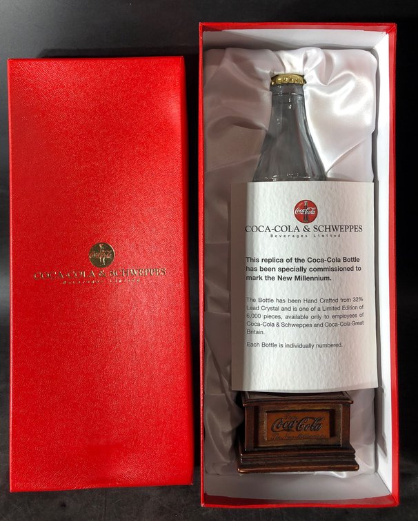 Coca-Cola & Schweppes Limited Edition 9-Inch Lead Crystal Bottle in Gift Box
