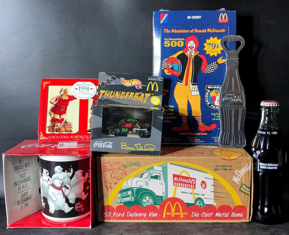 McDonald’s and Coca-Cola Memorabilia Featuring Die-Cast Models and Collectibles