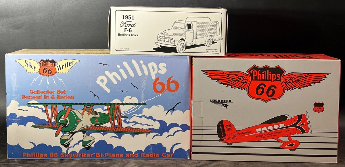 Phillips 66 Die-Cast Collectibles: Two Bi-Planes & a 1951 Ford F-6 Bottler’s Truck