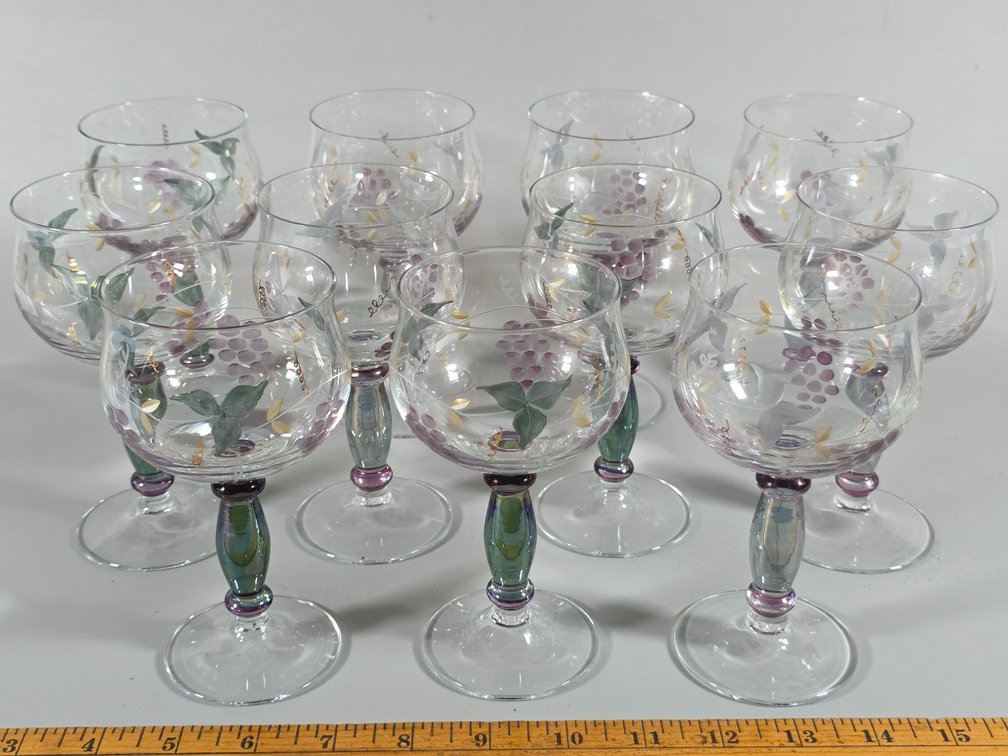 HAND PAINTED WINE GOBLETS