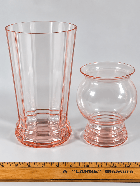 PINK DEPRESSION GLASS VASES