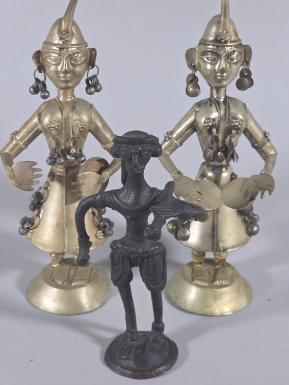 VINTAGE METAL MUSICIAN, DANCER FIGURES