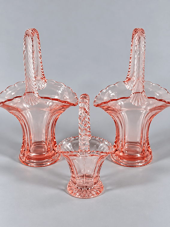 PINK GLASS BASKETS