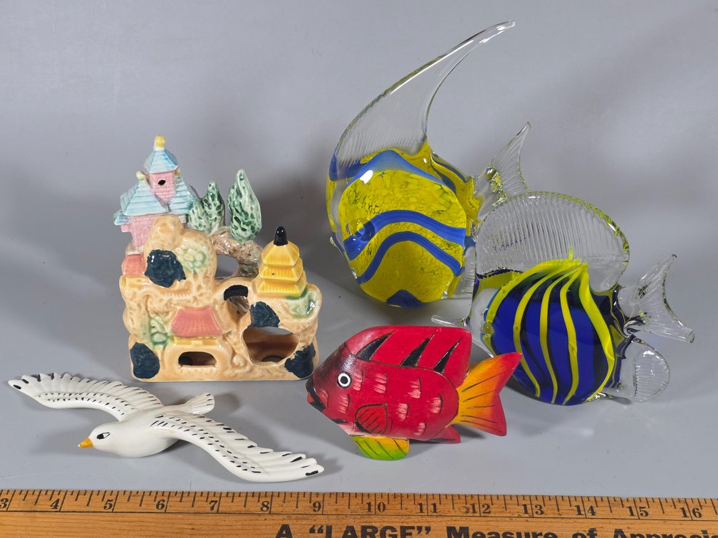 TROPICAL FISH, VINTAGE AQUARIUM PORCELAIN