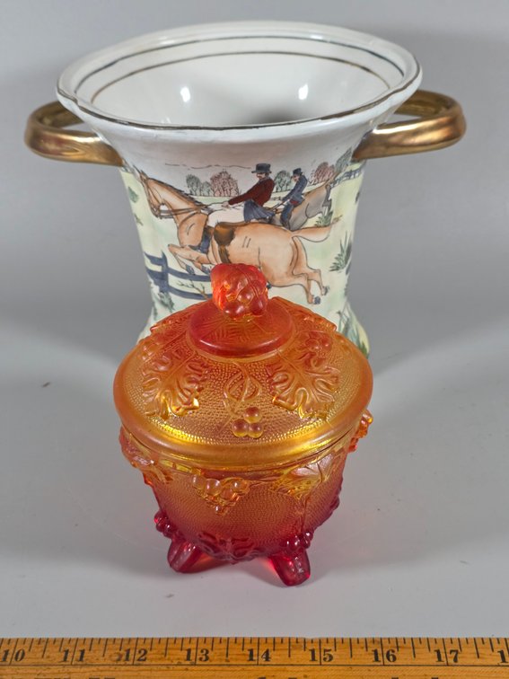 ICE BUCKET, AMBERINA CANDY DISH