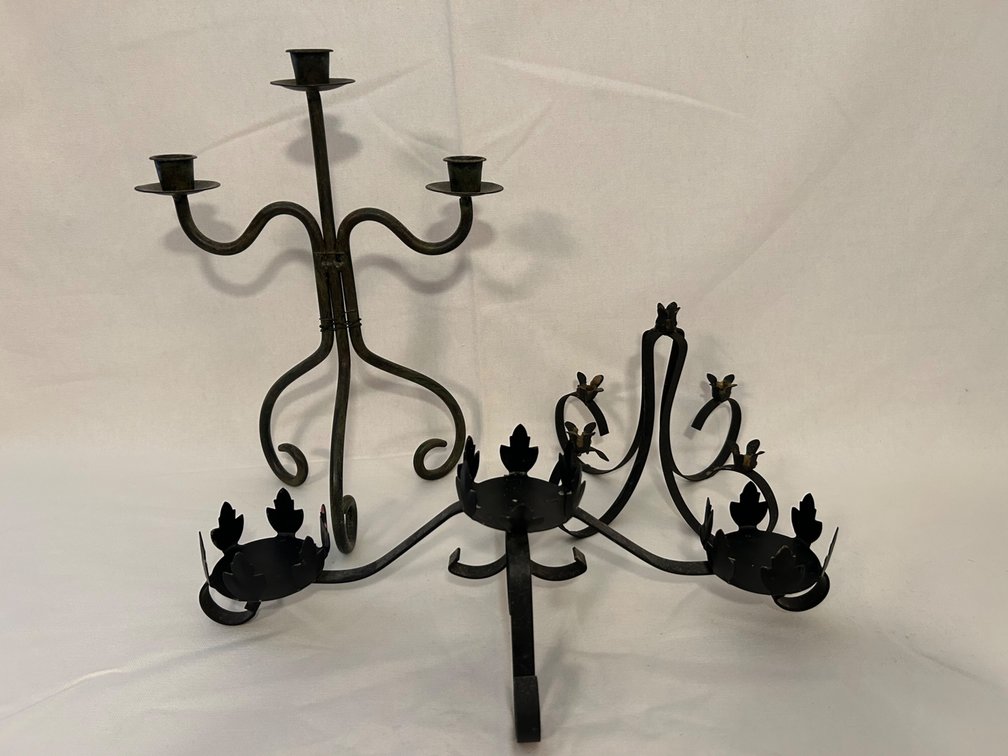 WROUGHT IRON CANDLE HOLDERS