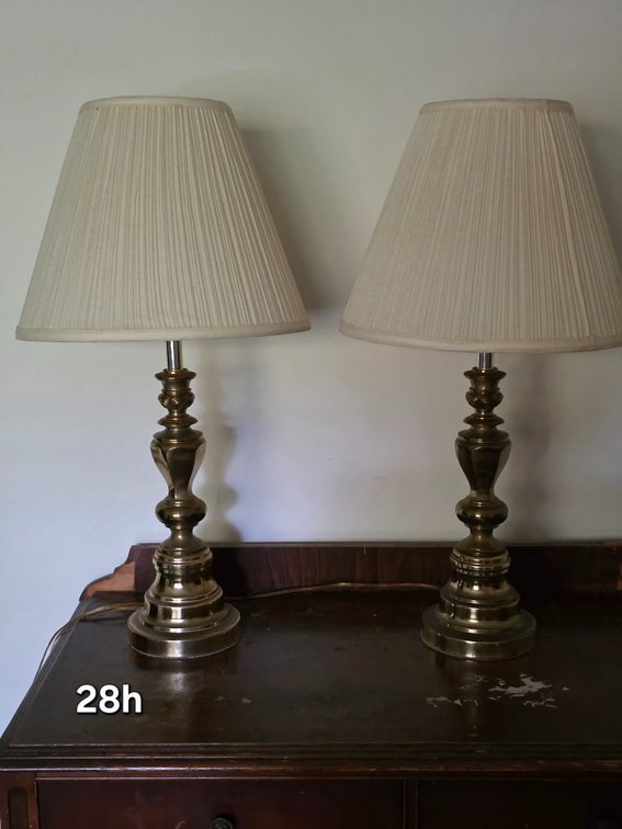 PAIR of BRASS LAMPS