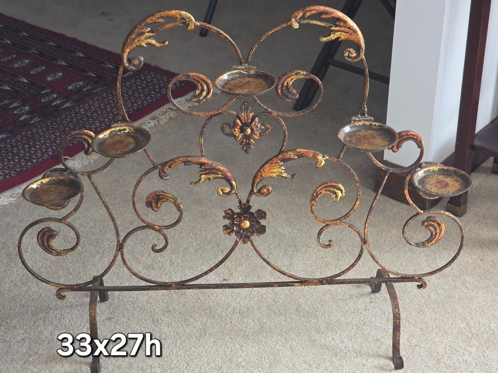 GOLD FIREPLACE CANDLE HOLDER