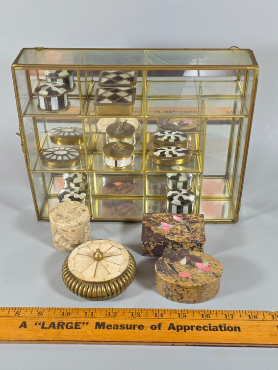 BRASS, SOAPSTONE TRINKET BOXES