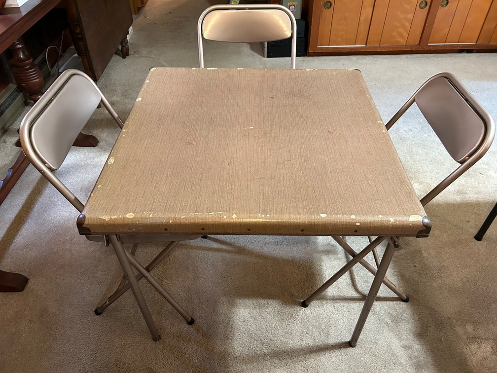 CARD TABLE and 3 CHAIRS
