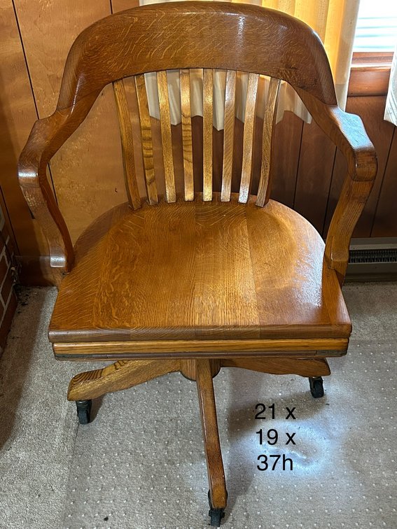 OAK ROLLING DESK CHAIR