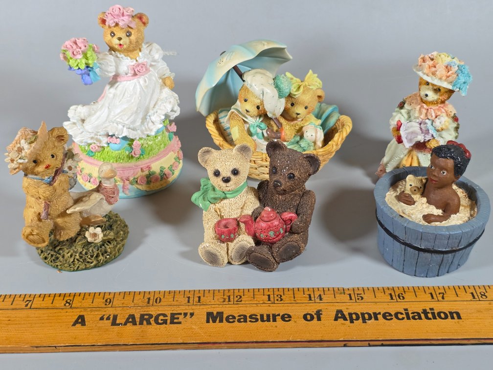 RESIN TEDDY BEAR FIGURINES
