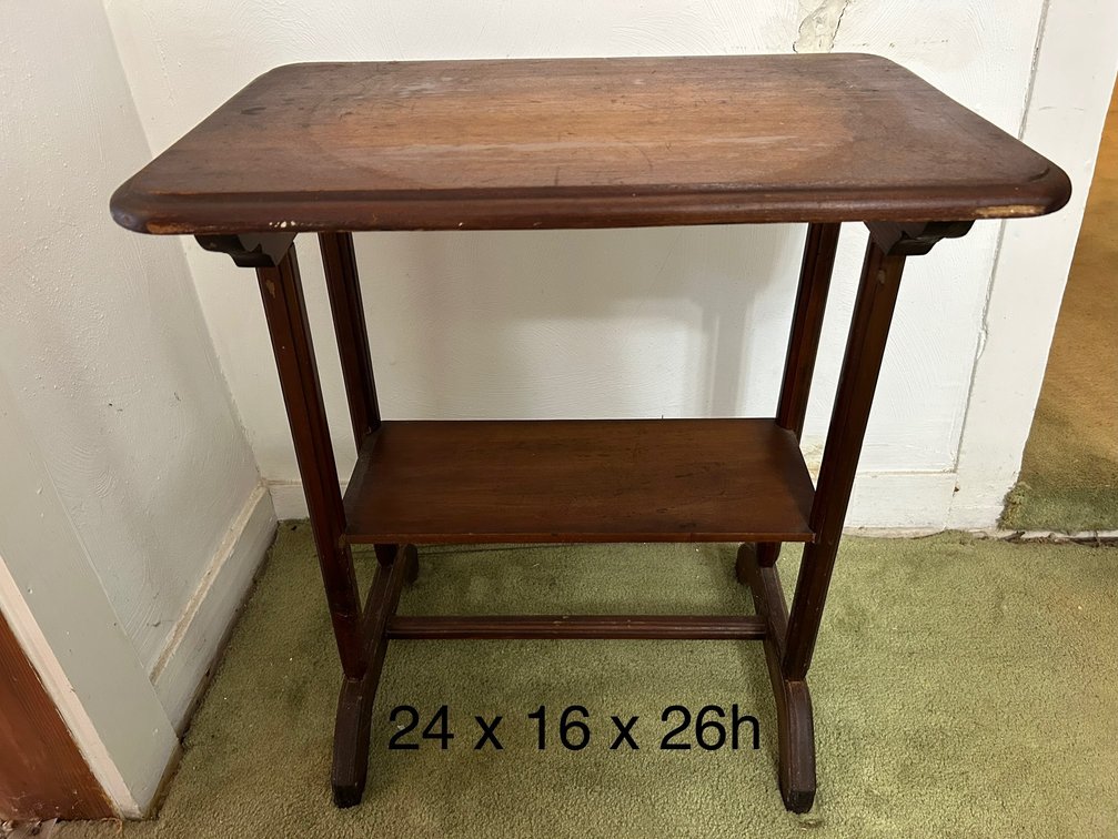 TWO-TIER WOODEN ACCENT TABLE