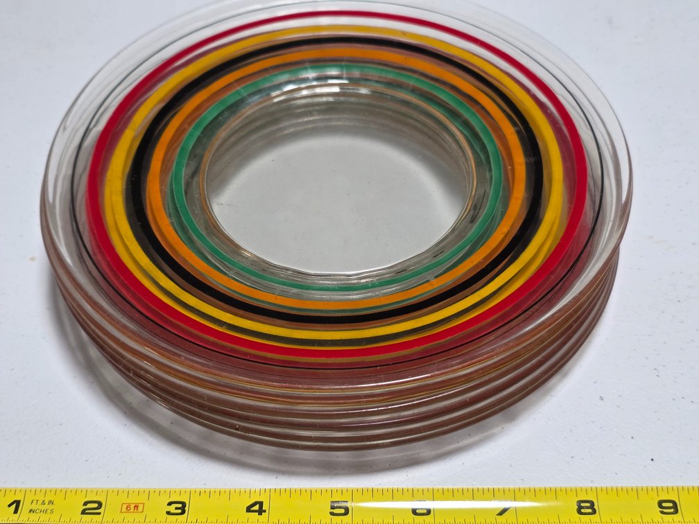 FIESTA STRIPE GLASS PLATES