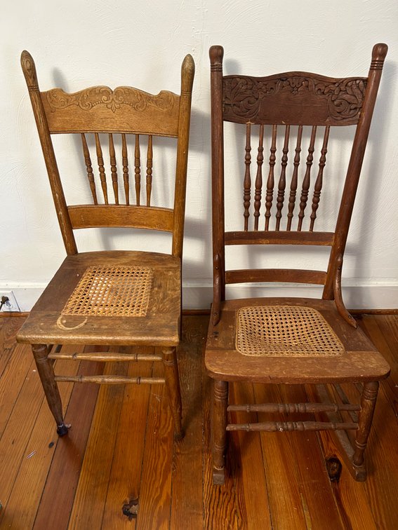 PRESSED BACK CHAIR, ROCKING CHAIR
