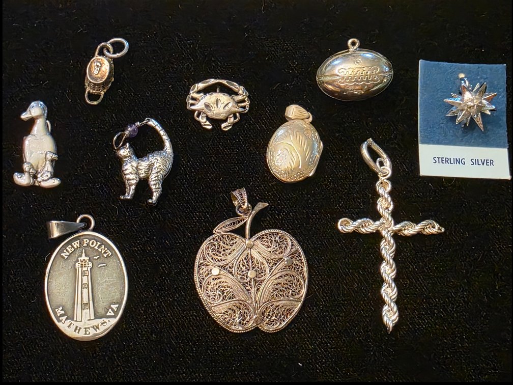 STERLING SILVER PENDANTS, CHARMS