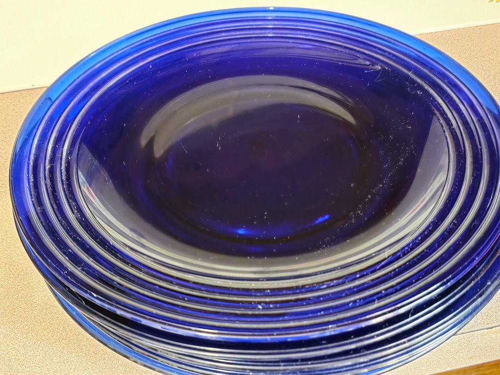 COBALT PLATES, LARGE SERVING BOWL