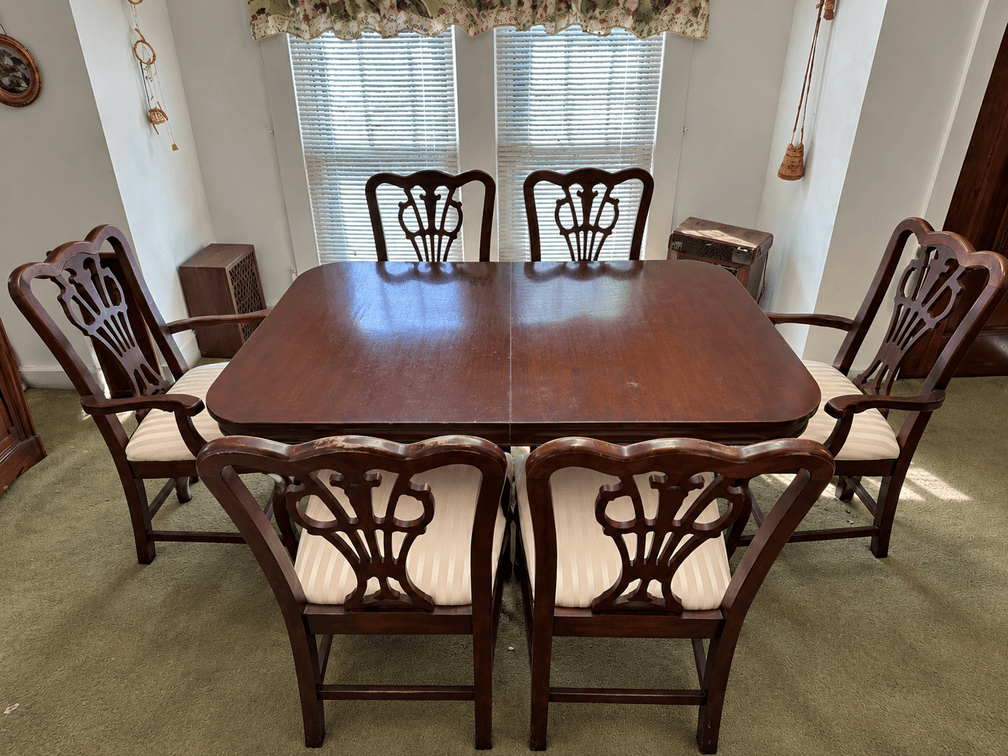 MAHOGANY DINING TABLE and CHAIRS