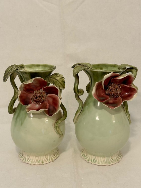 GREEN CERAMIC VASES