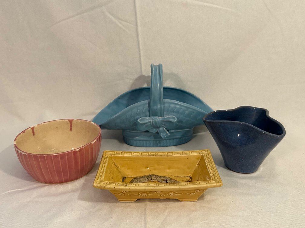 STANGL BLUE BOW FLOWER POT