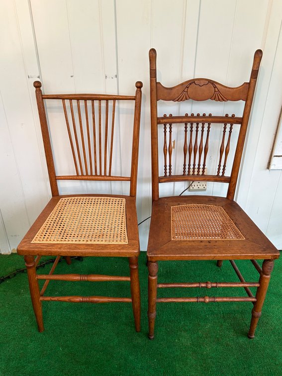 WOODEN SPINDLE-BACK CHAIRS