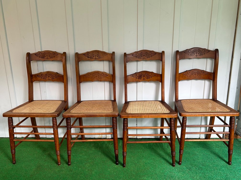 WOODEN LADDER BACK CHAIRS