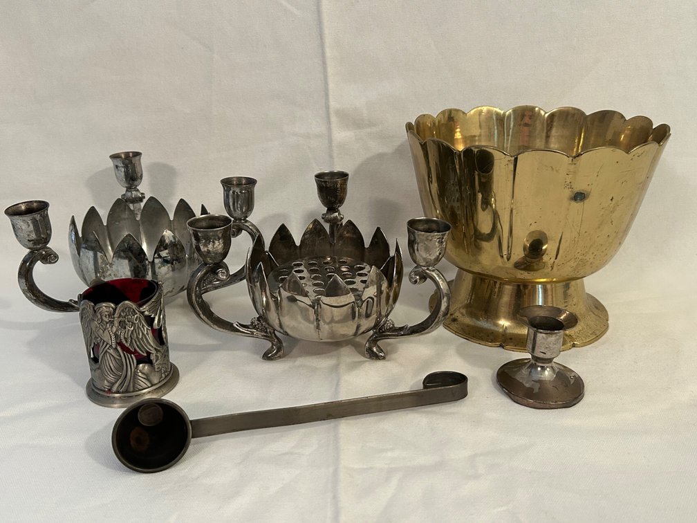 CANDLE HOLDERS, BRASS