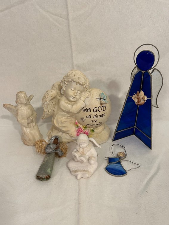 BLUE STAIN GLASS ANGEL