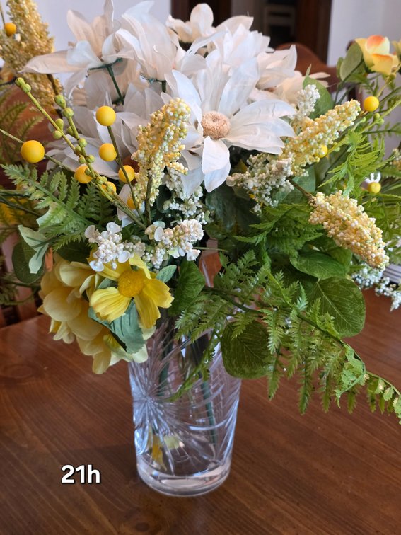 CRYSTAL VASE, FLORALS