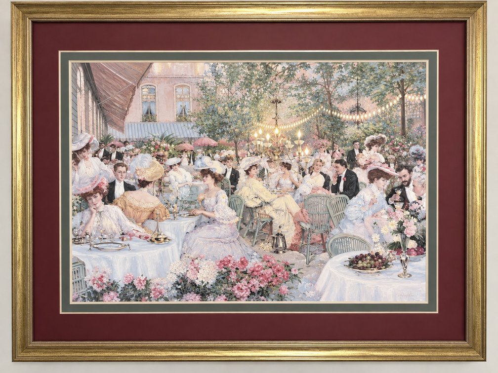 FRAMED VICTORIAN SCENE PRINT