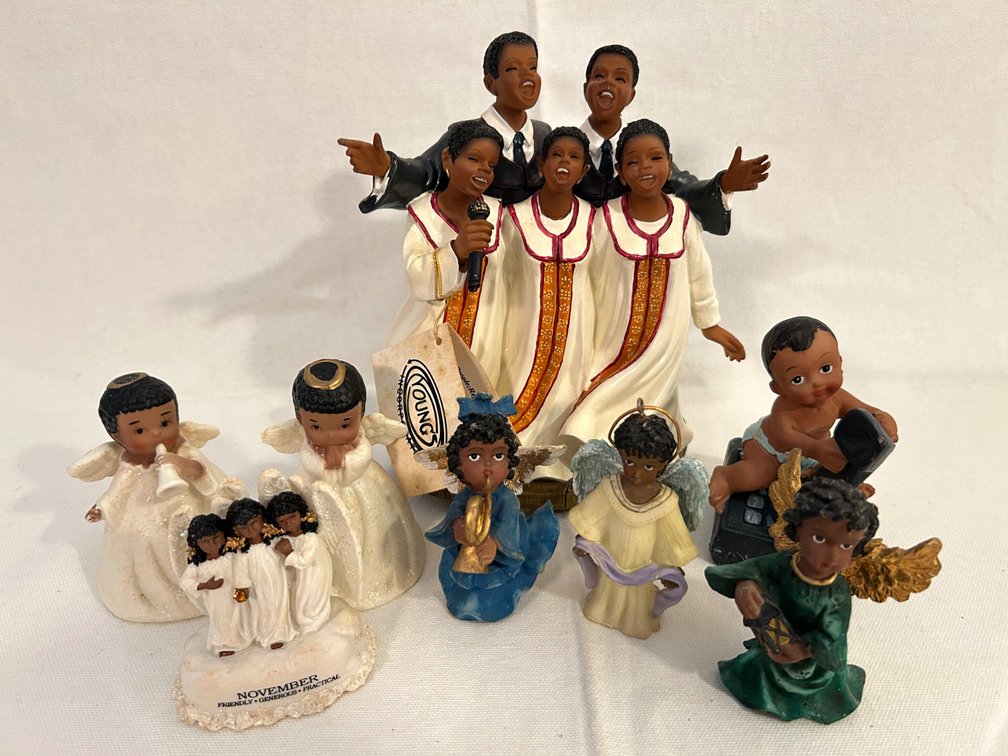 AFRICAN AMERICAN CHOIR, ANGEL FIGURINES