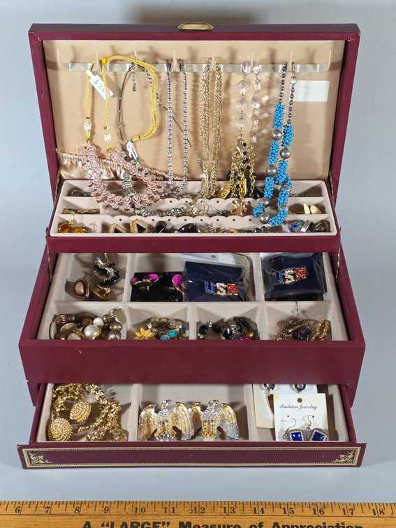 JEWELRY BOX, COSTUME JEWELRY