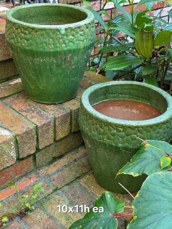 PAIR of CLAY PLANTERS