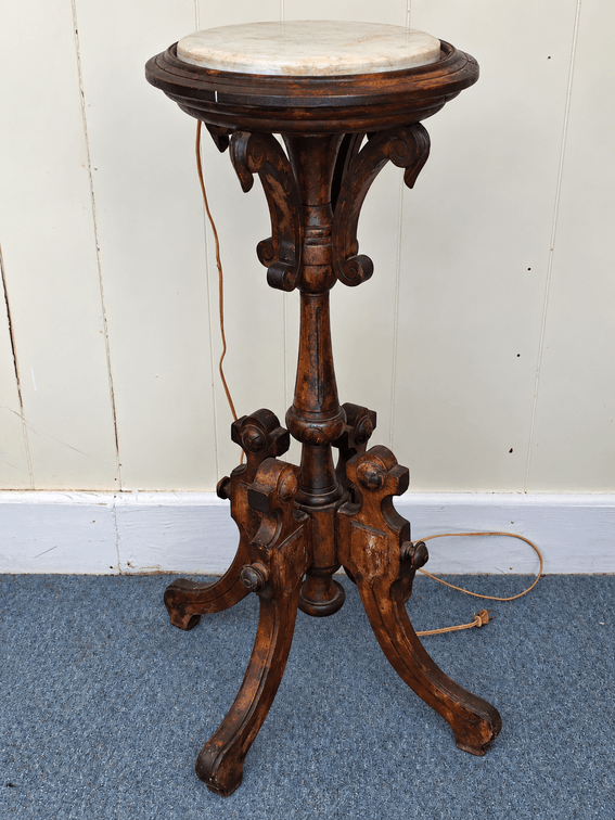 VICTORIAN PLANT STAND, LAMP