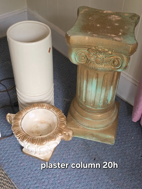 HAEGER VASE, PLASTER COLUMN